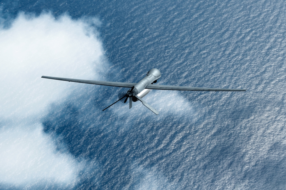 Combat drone over sea